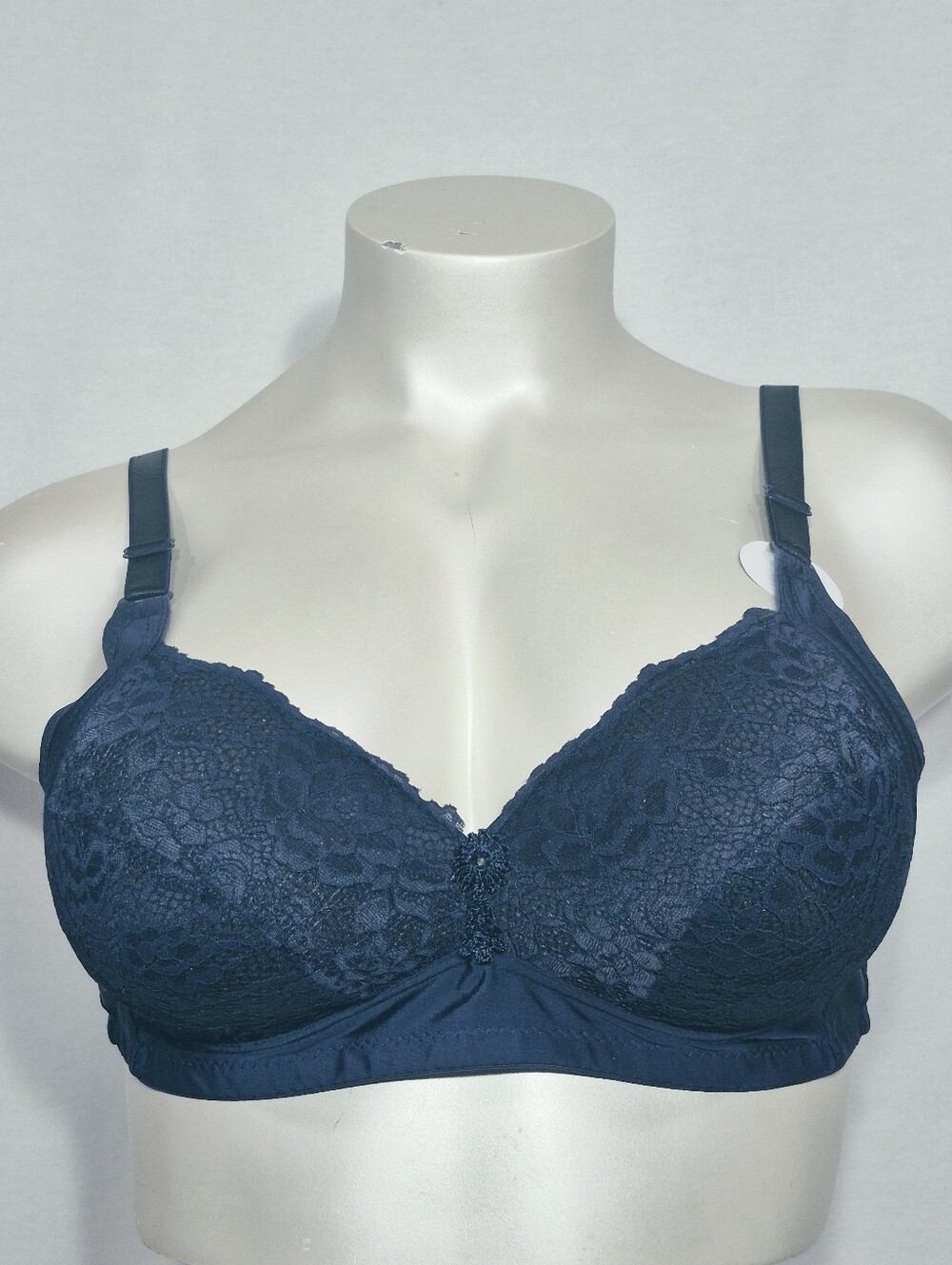 42C Prima Valentina 891277FF Lace Covered Wire Free Bra Navy NWT